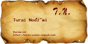 Turai Noémi névjegykártya