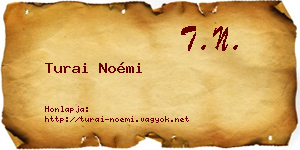 Turai Noémi névjegykártya
